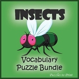 BUGS & INSECTS BUNDLE - Word Search, Scramble & Crossword 