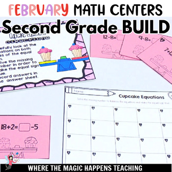 Preview of Math Centers for Second Grade FEBRUARY - Based on BUILD