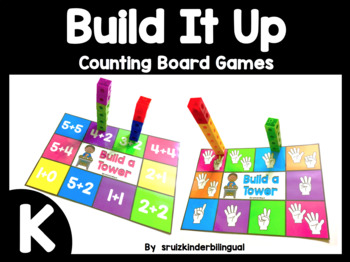 Preview of BUILD IT UP Counting Board Games for Kindergarten