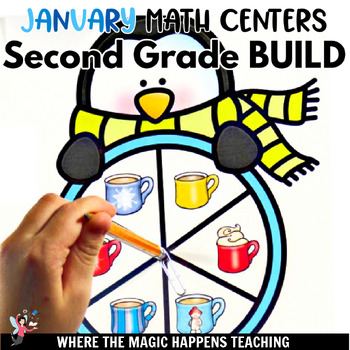 Preview of Math Centers for Second Grade JANUAY - Based on BUILD