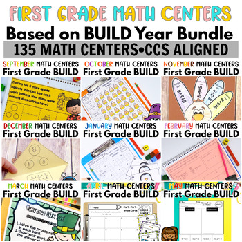 Preview of 1st Grade Math Centers - Math Activities - Math Printables - Full Year Bundle