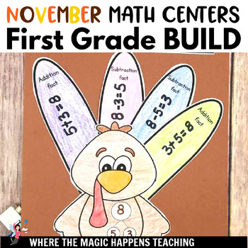 Preview of Math Centers for First Grade NOVEMBER Based on BUILD