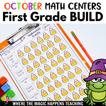 Preview of Math Centers for First Grade OCTOBER based on BUILD