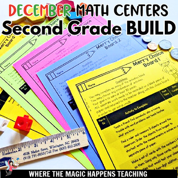 Preview of BUILD Math Centers for Second Grade DECEMBER