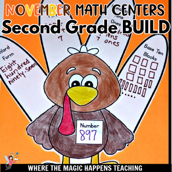 Preview of Math Centers for Second Grade NOVEMBER - Based on BUILD
