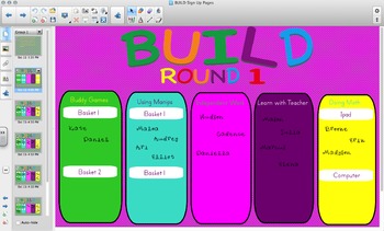 Preview of BUILD (daily 5) Math Smartboard Sign Up