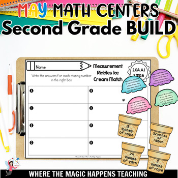 Preview of Math Centers for Second Grade MAY - Based on BUILD