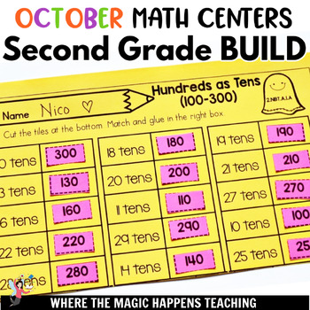 Preview of Math Centers for Second Grade OCTOBER - Based on BUILD
