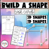 BUILDING 3D SHAPES Task Cards - Faces, Vertices & Edges - 