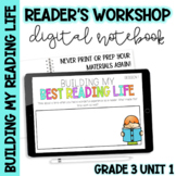 BUILDING A READING LIFE | 3rd Grade DIGITAL Reader's Notebook for Lucy Calkins