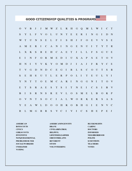 Preview of BUILDING GOOD CITIZENSHIP WORD SEARCH