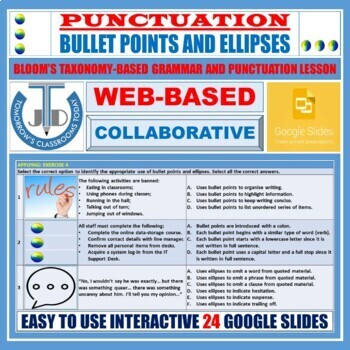 Preview of BULLET POINTS AND ELLIPSES - PUNCTUATION: 17 GOOGLE SLIDES
