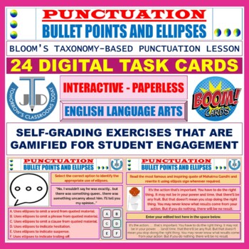 Preview of BULLET POINTS AND ELLIPSES - PUNCTUATION: 24 BOOM CARDS