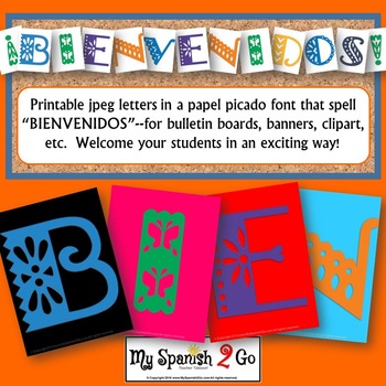 Preview of BULLETIN BOARD, BANNER OR CLIP ART:  BIENVENIDOS