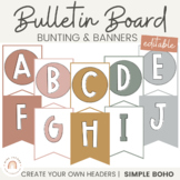 BULLETIN BOARD BUNTING | SIMPLE BOHO | EDITABLE