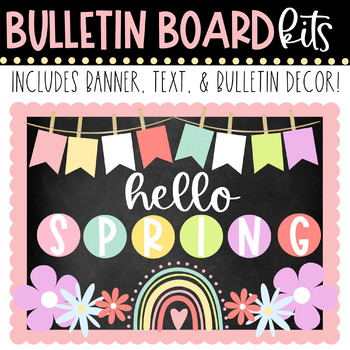 Preview of BULLETIN BOARD KIT - hello SPRING | Classroom Décor | Classroom Door Décor