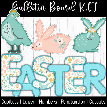 Preview of BULLETIN BOARD LETTER KIT | Easter Embroidery | Font Clipart