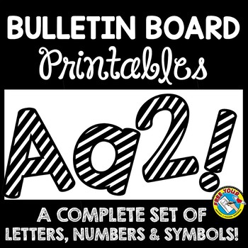 bulletin board letters black and white classroom decor printable