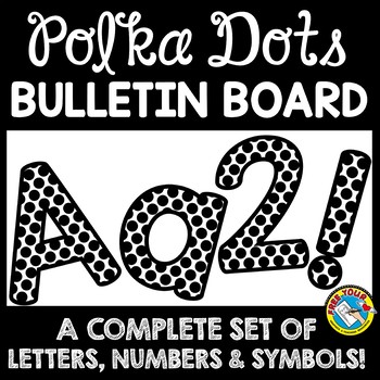 bulletin board letters black and white polka dots classroom decor printable