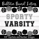 BULLETIN BOARD LETTERS | Black and Silver Varsity| Font Clipart