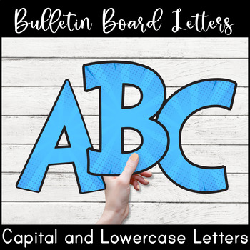 BULLETIN BOARD LETTERS COMIC BLUE ALPHABET by Digital Den | TPT