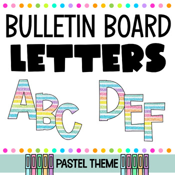 BULLETIN BOARD LETTERS (PASTEL) by Kirk's Klassroom | TPT