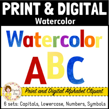 BULLETIN BOARD LETTERS WATERCOLOR ABC CLIPART by Digital Den