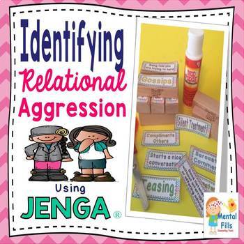 Preview of Friendship and Mean Girl Labels: Use with JENGA® for girls groups