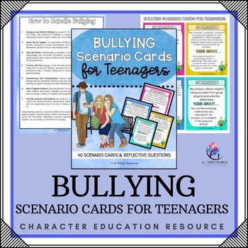 Preview of BULLYING Lesson & Scenario Cards for Teenagers I Counseling Activities & Lesson
