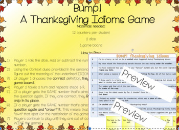 Preview of BUMP: A Thanksgiving Idioms Game!