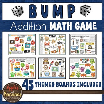 Preview of BUMP Math Addition Game Boards - 45 Designs