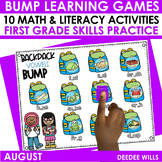 BUMP Games Monthly Math and Literacy First Grade | August