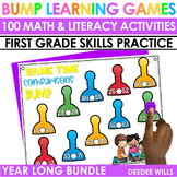 BUMP Games Monthly Math and Literacy First Grade | BUNDLE
