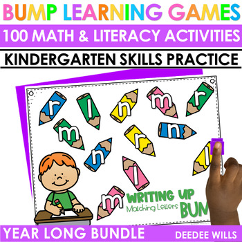 Preview of Phonics Games Math Games 100+ Literacy Centers & Bump Math Kindergarten Games