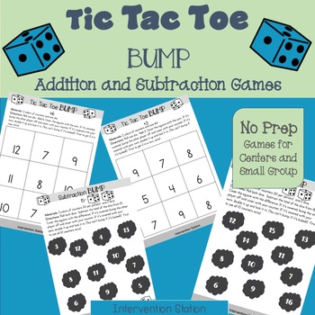 Preview of BUMP addition and subtraction facts within 20 games! Great practice in Centers!
