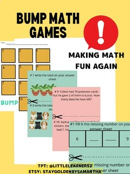 Preview of BUMP- math facts game