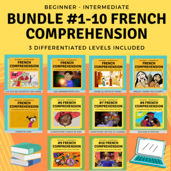 Preview of BUNDLE: #1-10 Short Film French Comprehension Exercises