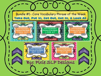 Preview of BUNDLE #1- Core Vocabulary Phrase of the Week- 5 PHRASES