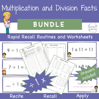 Preview of BUNDLE Multiply & Divide by 1 Multiplication Division Basic Facts Times Tables