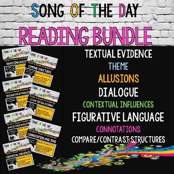 Preview of BUNDLE #1: Reading Standards, Song Analysis, Literary Terms, Figurative Language