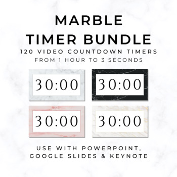 Preview of BUNDLE - 120 MARBLE Video Timers - For PowerPoint, Google Slides, Keynote