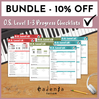 Preview of BUNDLE (10% OFF): Piano Safari Progress Checklists Older Student Levels 1, 2 & 3