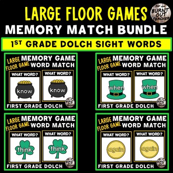 Preview of BUNDLE 1st FIRST DOLCH SIGHT WORDS LARGE FLOOR MEMORY MATCH GAMES ST PATRICKS