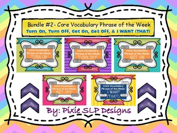 Preview of BUNDLE #2- Core Vocabulary Phrase of the Week- 5 Phrases
