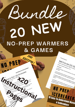 Preview of BUNDLE - 20 No Prep Games, Warmers & Icebreakers For ESL | ELL Language Classes