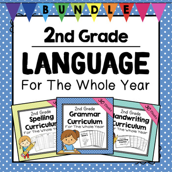 Preview of BUNDLE: 2nd Grade Language Curriculum | ELA | Grammar Spelling Handwriting