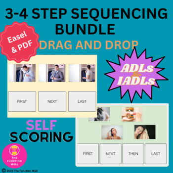 Preview of BUNDLE 3-4 Step Sequencing Pictures Task - ADLs, IADLs - Adult Speech Therapy