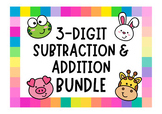 BUNDLE - 3-Digit Addition & Subtraction Solve the Room (Scoot)