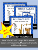 BUNDLE - 3 EASY Bingo Card Sets - Instruments and Notation