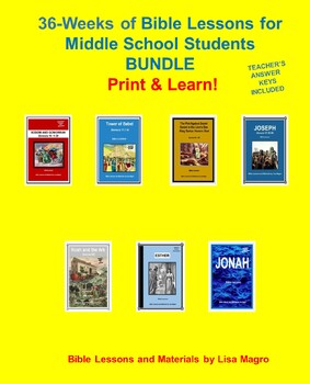 Preview of BUNDLE - 36-Wks of Bible Lessons for Middle School Students - 1 FREE - NKJV